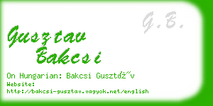 gusztav bakcsi business card